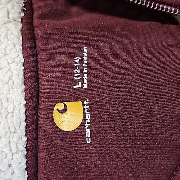 Carhartt large maroon heavy zip up hoodie - Picture 6 of 7